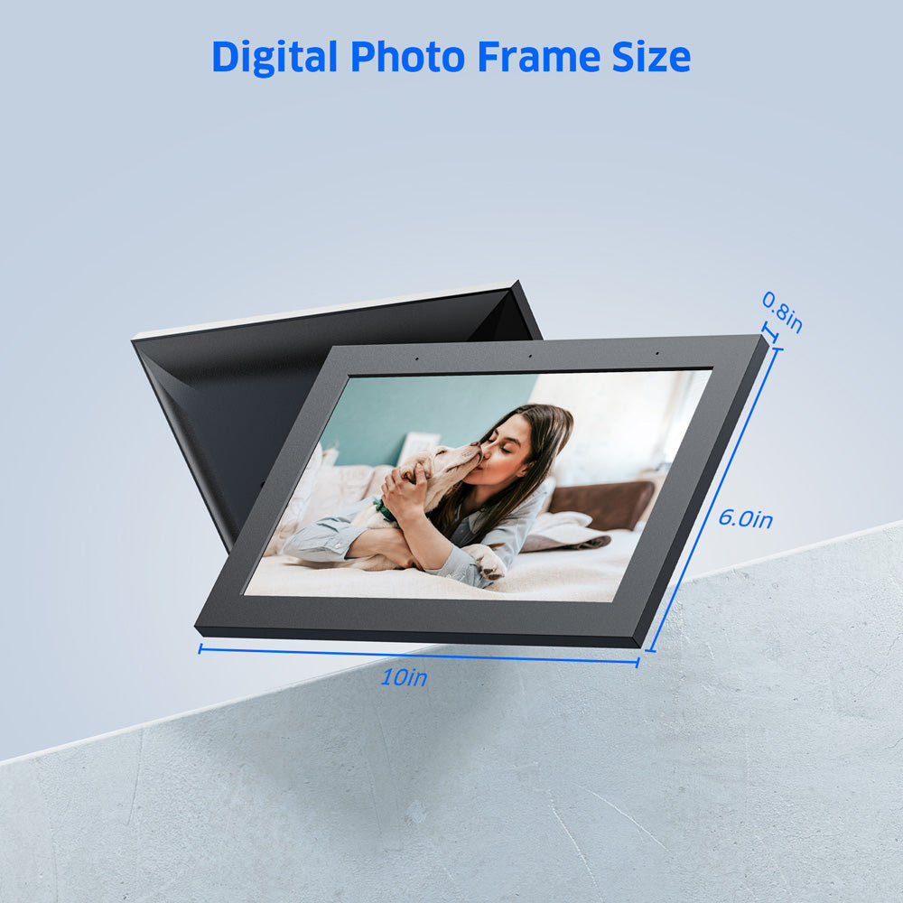 Jeemak PF01 10.1'' Touch Screen Works With Alexa Digital Photo Frame(Only available in Europe）